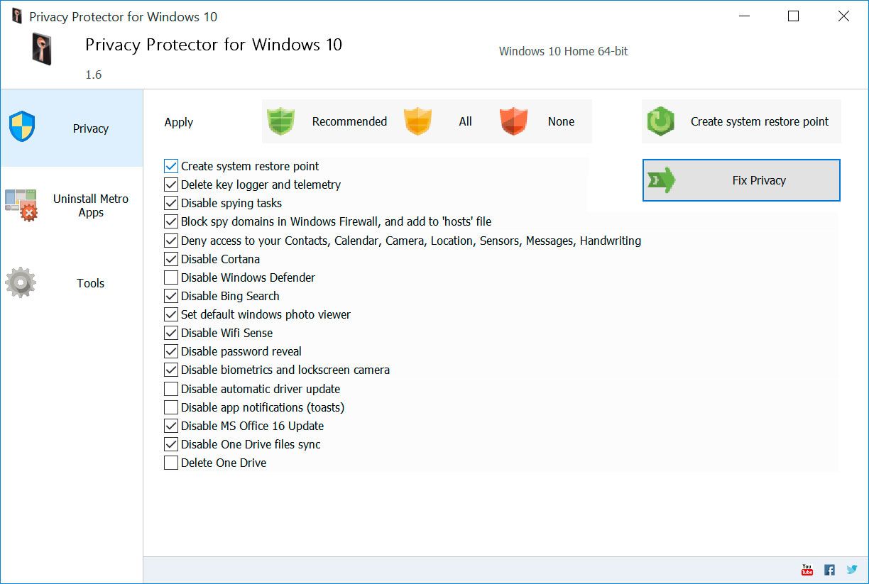 Privacy Protector for Windows 11 ภาพหน้าจอ.